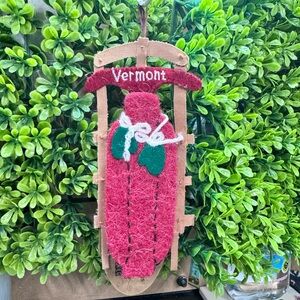 Vermont Bobsled Felted wool ornament